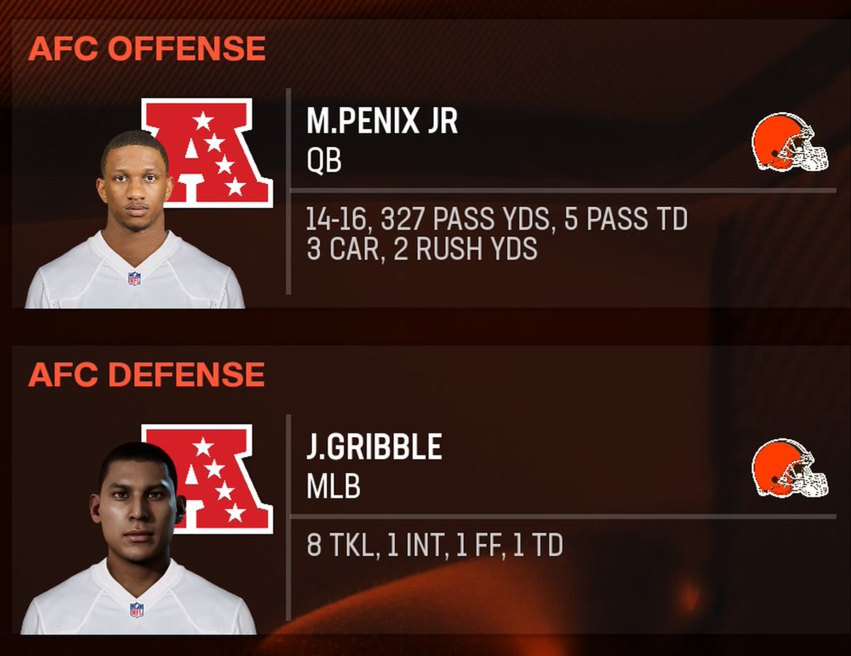 BrownsFnF's tweet photo. Huge game last week against the @DolphinsFnF. MPJ showing why he deserves the starting role with 4 first half TDs. Veteran Joseph Gribble playing off the walls as usual. Tough matchup against @RavensFnF coming up. https://t.co/tnoihGk7hW