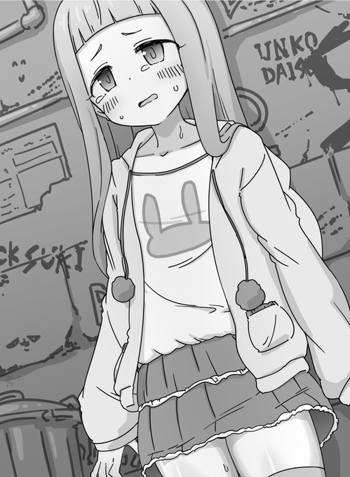 ファンボックスに『路地裏で┣┫な悪戯されてギャン泣きする仁奈ちゃん』リクエストが来たのですがそんな事できるわけがないので健全に路地裏にいるだけのところを描きました 