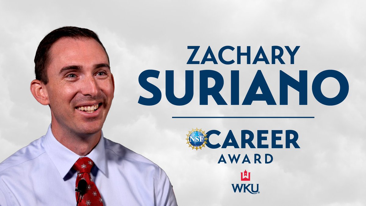 Kentucky NSF EPSCoR (@ky_nsf_epscor) on Twitter photo Professor Zachary Suriano is the first <a href="/NSF/">U.S. National Science Foundation</a> CAREER award winner at <a href="/wku/">Western Kentucky University</a> and one of only three individuals in KY to ever earn the grant outside of the R1 institutions. He is the 12th <a href="/KY_NSF_EPSCoR/">Kentucky NSF EPSCoR</a> Track-1 funded professor to secure the award.
More: lnkd.in/eyKFqhyz Professor Zachary Suriano is the first <a href="/NSF/">U.S. National Science Foundation</a> CAREER award winner at <a href="/wku/">Western Kentucky University</a> and one of only three individuals in KY to ever earn the grant outside of the R1 institutions. He is the 12th <a href="/KY_NSF_EPSCoR/">Kentucky NSF EPSCoR</a> Track-1 funded professor to secure the award.
More: lnkd.in/eyKFqhyz