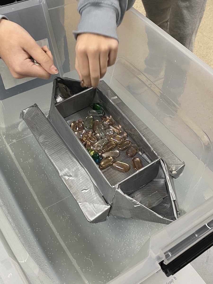 MrsROYGBIV's tweet image. #mnSTEM Academy students tested their cardboard boat prototypes before scaling up to their large boats that they will race in the pool next week!  Thank you to Mr. Vo for being our math consultant!