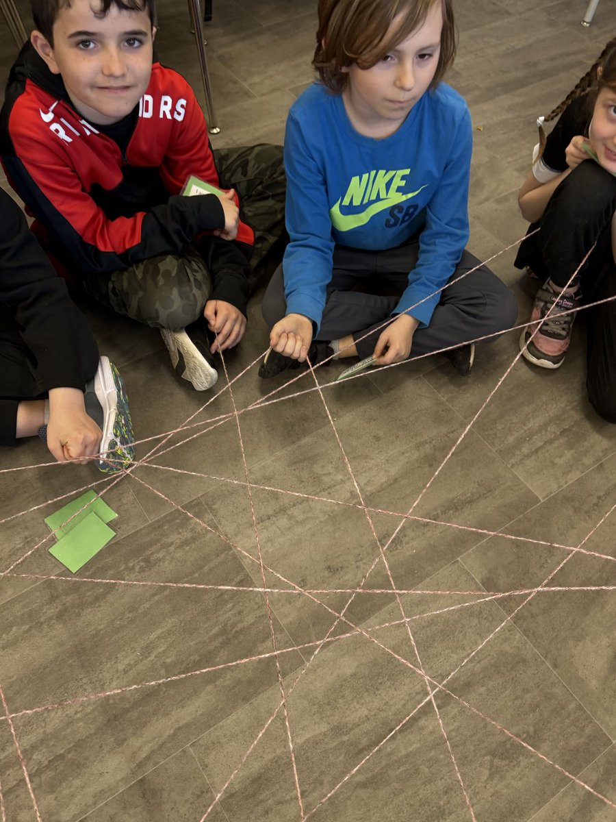 mrcdoublet's tweet photo. “Nature is all connected. If you take one thing out, it will all fall apart.”
Today, we played “Web of Life”, tossing a ball of yarn to show connections.
“I am SOIL, I am made richer by the WORM.”
“I am a WORM, I hide from the BIRD.” ⁦@Woodman_Wolves⁩ ⁦@GEDSB⁩ https://t.co/32rMktINLn