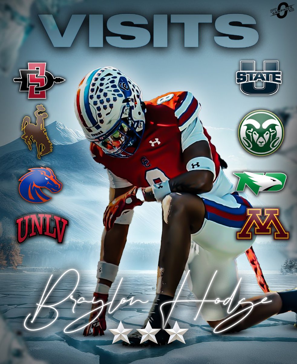 Parker Titus (@ptgraphics0) on Twitter photo 3โญ๏ธ 2026 LB Braylon Hodge (<a href="/BraylonHodge/">3โญ๏ธ- Braylon Hodge</a>) has set up his upcoming visits.
The 6โ3 212 LB from Englewood, CO has picked up his first couple of offers in the past month from San Diego State, Utah State, and North Dakota.
Hodge helped Cherry Creek to a 5A Colorado state 3โญ๏ธ 2026 LB Braylon Hodge (<a href="/BraylonHodge/">3โญ๏ธ- Braylon Hodge</a>) has set up his upcoming visits.
The 6โ3 212 LB from Englewood, CO has picked up his first couple of offers in the past month from San Diego State, Utah State, and North Dakota.
Hodge helped Cherry Creek to a 5A Colorado state