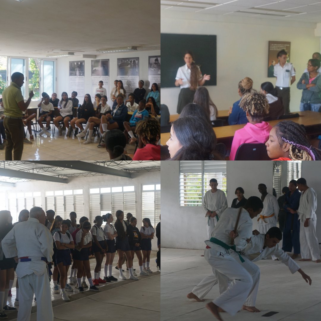 minint_cuba's tweet photo. Sostienen amplio intercambio durante visita de Puertas Abiertas al Instituto Preuniversitario Vocacional del Ministerio del Interior, Hermanos Martínez Tamayo, estudiantes
de Secundaria Básica del municipio La Lisa. #AlmasValientes #Cuba https://t.co/6HwL1DaRj6