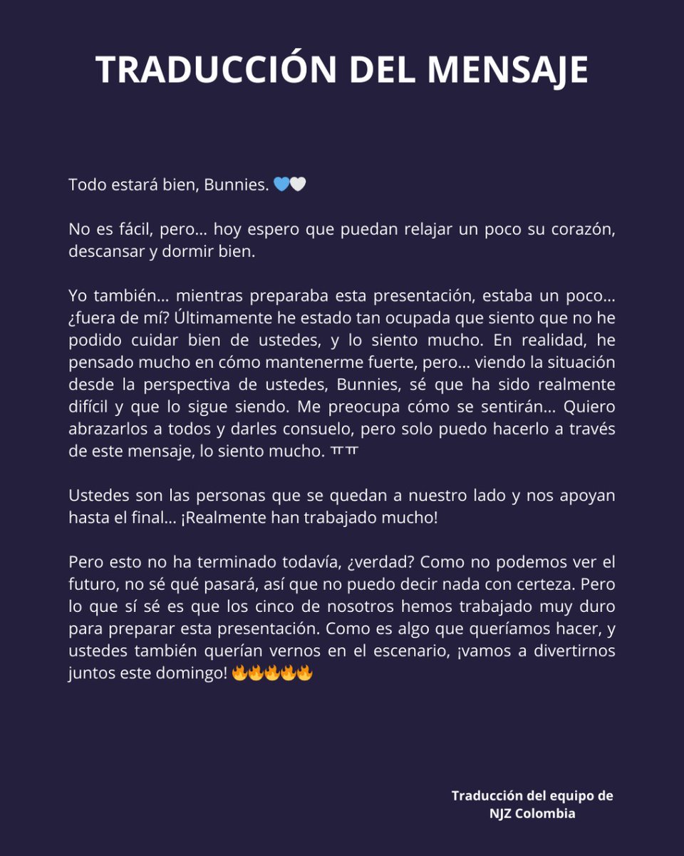 NJZ_Colombia's tweet photo. ˖♡₍ᐢ..ᐢ₎ HISTORIA / 💬˖♡₍ᐢ..ᐢ₎ ♡
#HANNI
Hanni subió una historia donde nos da un mensaje a todos los Bunnies.
🦁
#NewJeans #뉴진스 #JeanZ #Minji #민지 #Hanni #하니 #Danielle #다니엘 #Haerin #해린 #Hyein #혜인 #Bunnies #Tokki #njz #NJZ https://t.co/yqPRGB89qp