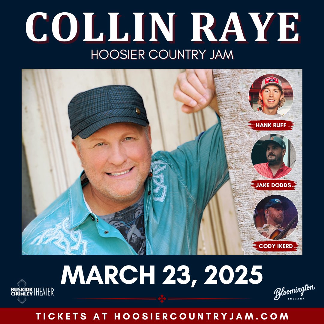 I'm so excited to return to Bloomington, Indiana this Sunday to host Hoosier Country Jam featuring Collin Raye and more. Plus appearances by Camp Broadcast students and Angelo Pizzo (screenwriter of Hoosiers &amp; Rudy). Tickets and more info at hoosiercountryjam.com