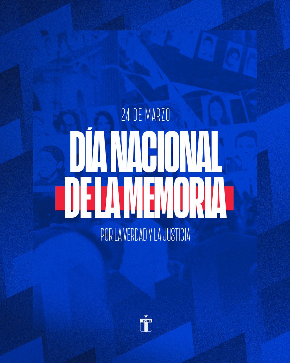 ✊ En el Día Nacional de la Memoria por la Verdad y la Justicia, desde el Club Atlético Tigre decimos #NuncaMás.