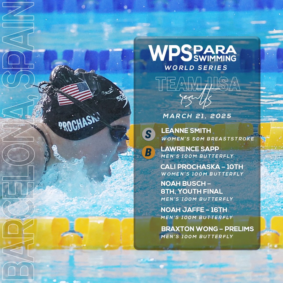Adding hardware on day ✌️✨

Leanne Smith and Lawrence Sapp go 🥈🥉 in their races at the Para Swimming World Series - Barcelona to lead <a href="/teamusa/">Team USA</a> on the second day of competition! Swipe for full 🇺🇸 results. 

#TeamUSA // #ParaSwimming