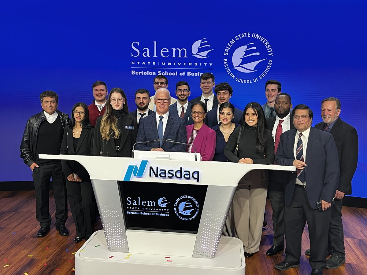Salem State Bertolon School of Business hits NASDAQ!  Great to be in NYC.