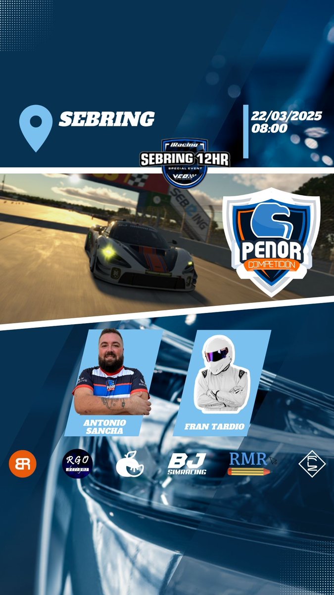 PenorAC's tweet photo. Penor Competicion Blue

👤 @Antonio_Sancha1 
👤 Fran Tardío

🏎️ Mclaren 720S GT3 EVO

⏰ 22/03   08:00 https://t.co/bzQ65MahZa