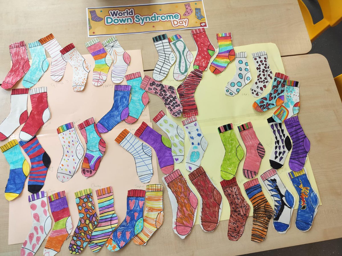 World Down Syndrome Day 🧦 The yellow zone classes and butterfly room learned about Down Syndrome today. We celebrated differences by making our own odd socks. #lotsofsocks #worlddownsyndromeday #WDSD2025