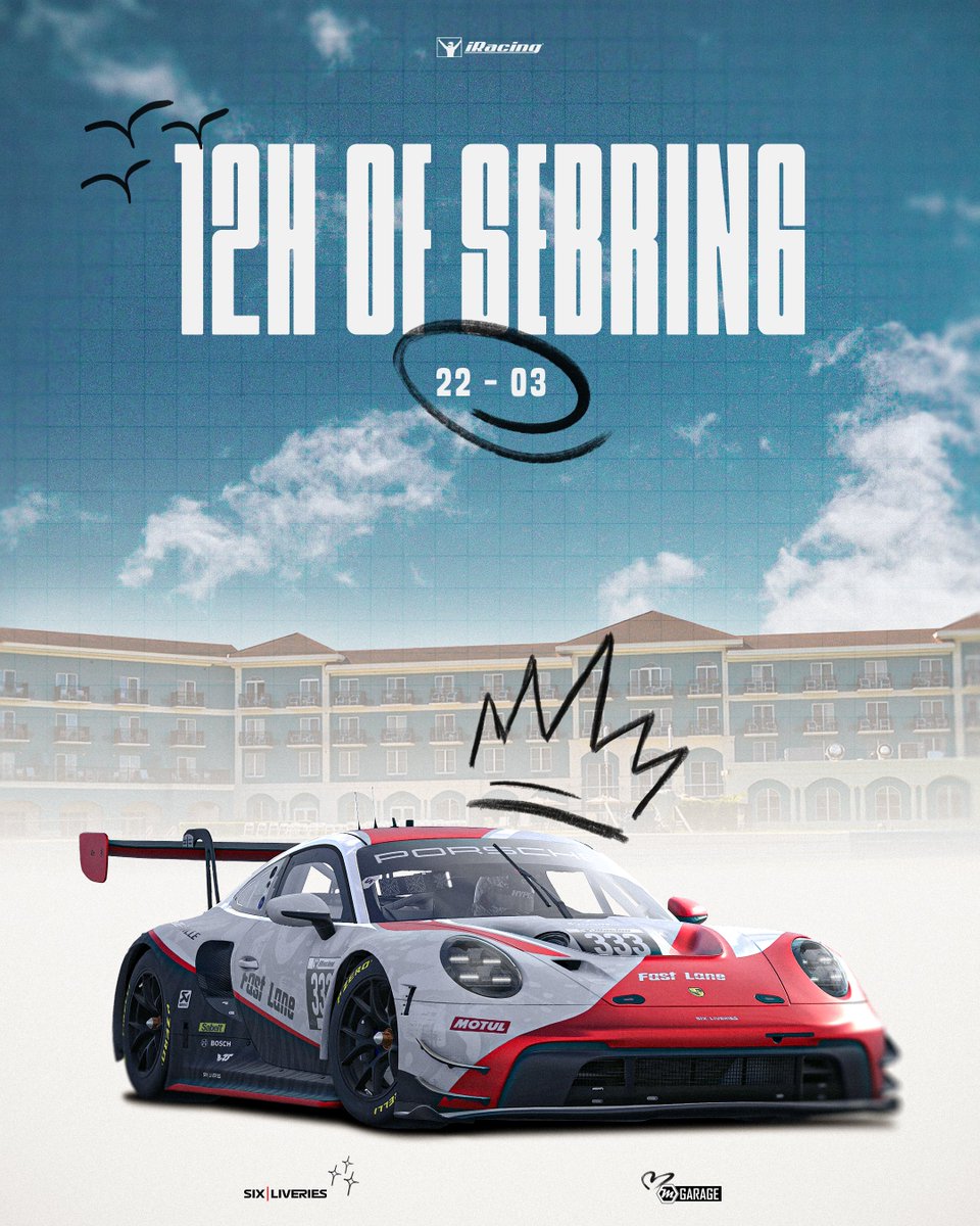 FastLaneRT's tweet image. This Saturday, our drivers take to the legendary Sebring track for the 12-hour race ! 

The aim is to survive the traffic and reach the top of the podium, in order to secure a second 1st place for Fast Lane at this event. 

Let's wish them luck ! 

⚪️🔴