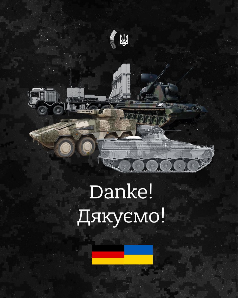 🇩🇪 We are deeply grateful to Germany for providing an additional €3 billion in defense aid for Ukraine in 2025, with nearly €8.25 billion planned through 2029! 

This vital support includes air defense, artillery, drones, armored vehicles, demining equipment, and other