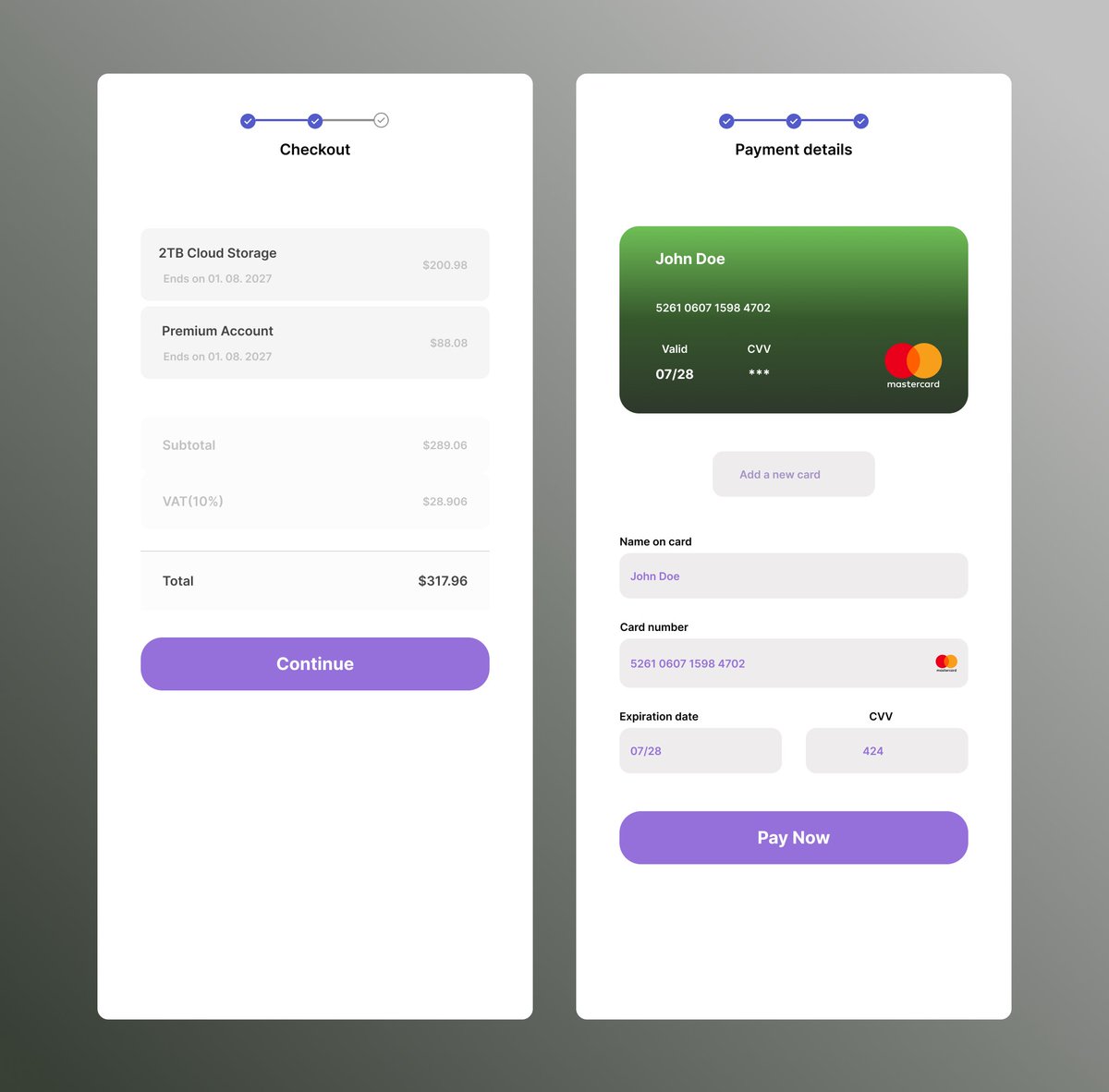 flavgo's tweet image. Just wrapped up DailyUI 002 – Credit Card Checkout! 💳

Would love to hear your thoughts! What makes a checkout experience stand out for you?

#DailyUI #UX #UIDesign #DesignChallenge