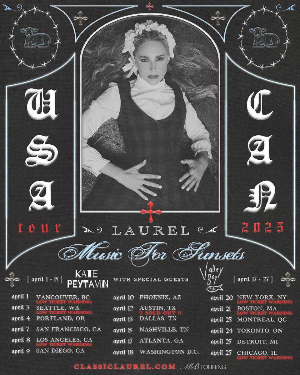 LAUREL (@classiclaurel) on Twitter photo My USA + Canada tour starts in 11 days and I am so excited to announce that <a href="/KatePeytavin/">Kate Peytavin</a> & <a href="/valleyboysucks/">Valley Boy</a> are coming with me on the road 💕A few shows close to selling out. Come grab tickets and dance with meeee // classiclaurel.com My USA + Canada tour starts in 11 days and I am so excited to announce that <a href="/KatePeytavin/">Kate Peytavin</a> & <a href="/valleyboysucks/">Valley Boy</a> are coming with me on the road 💕A few shows close to selling out. Come grab tickets and dance with meeee // classiclaurel.com