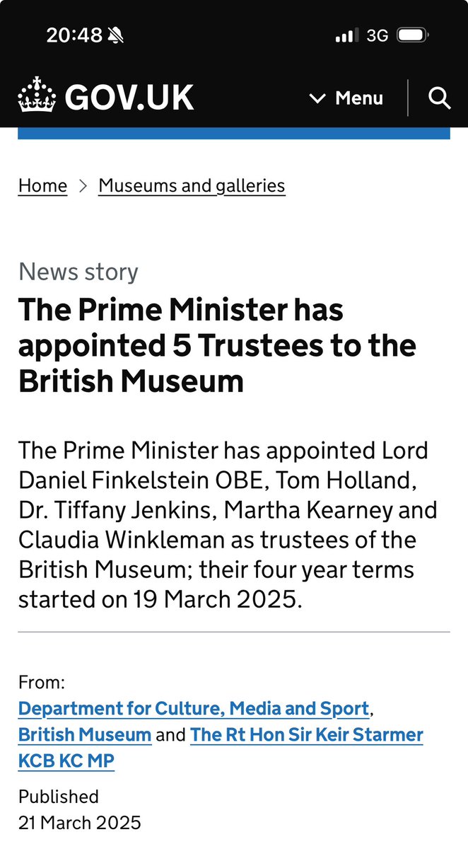 Beyond honoured to have become a trustee of the great cathedral of the Enlightenment