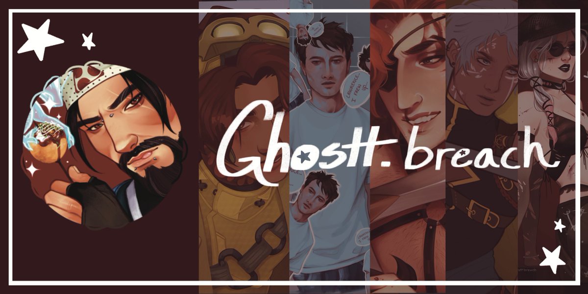 Business card and banner designs, finally!! 
planning for possible future events is kind fun ngl 
#overwatch2 #deadbydaylight #DigitalArtist