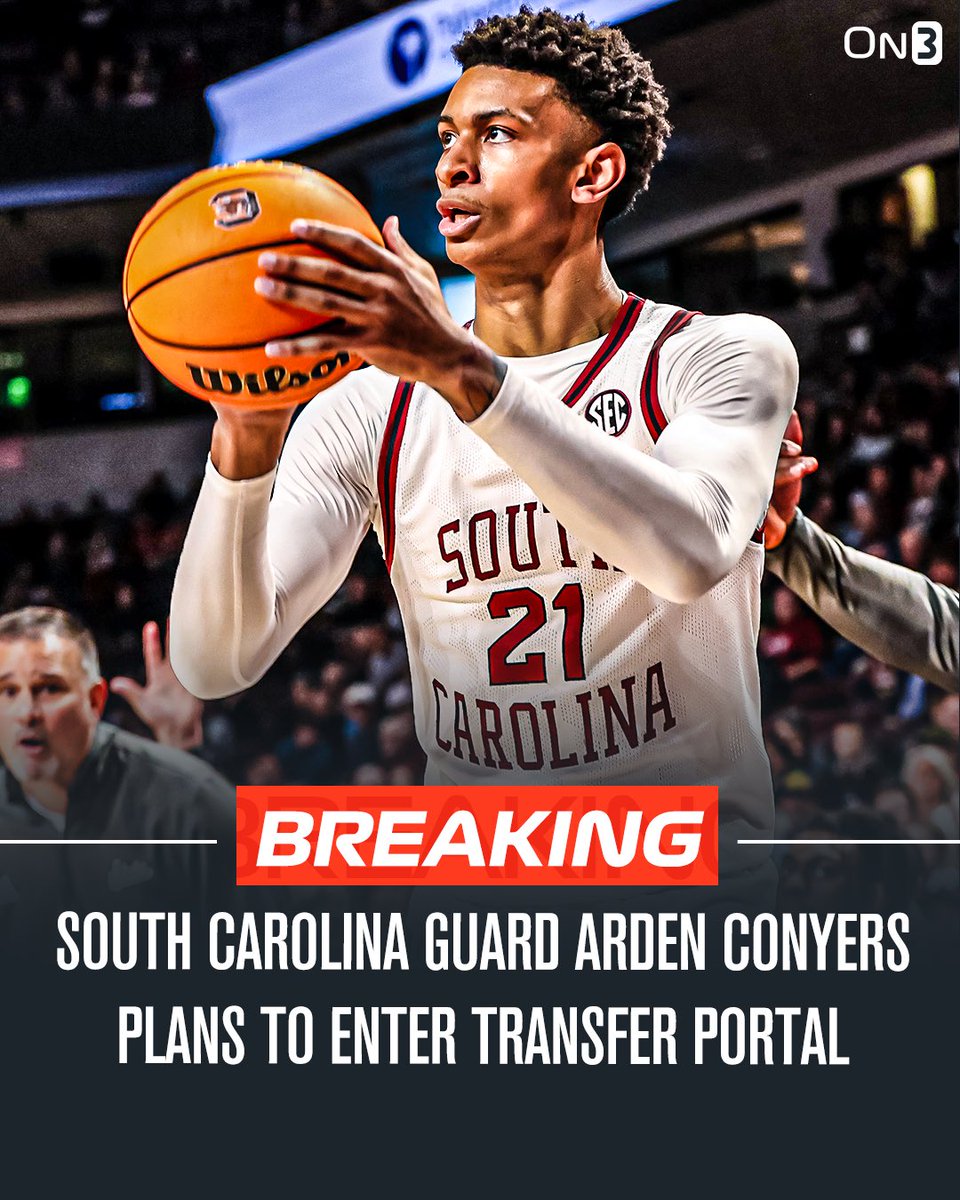 NEW: South Carolina guard Arden Conyers plans to enter the NCAA transfer portal, <a href="/davbentley/">David Bentley</a> reports.

on3.com/college/south-…