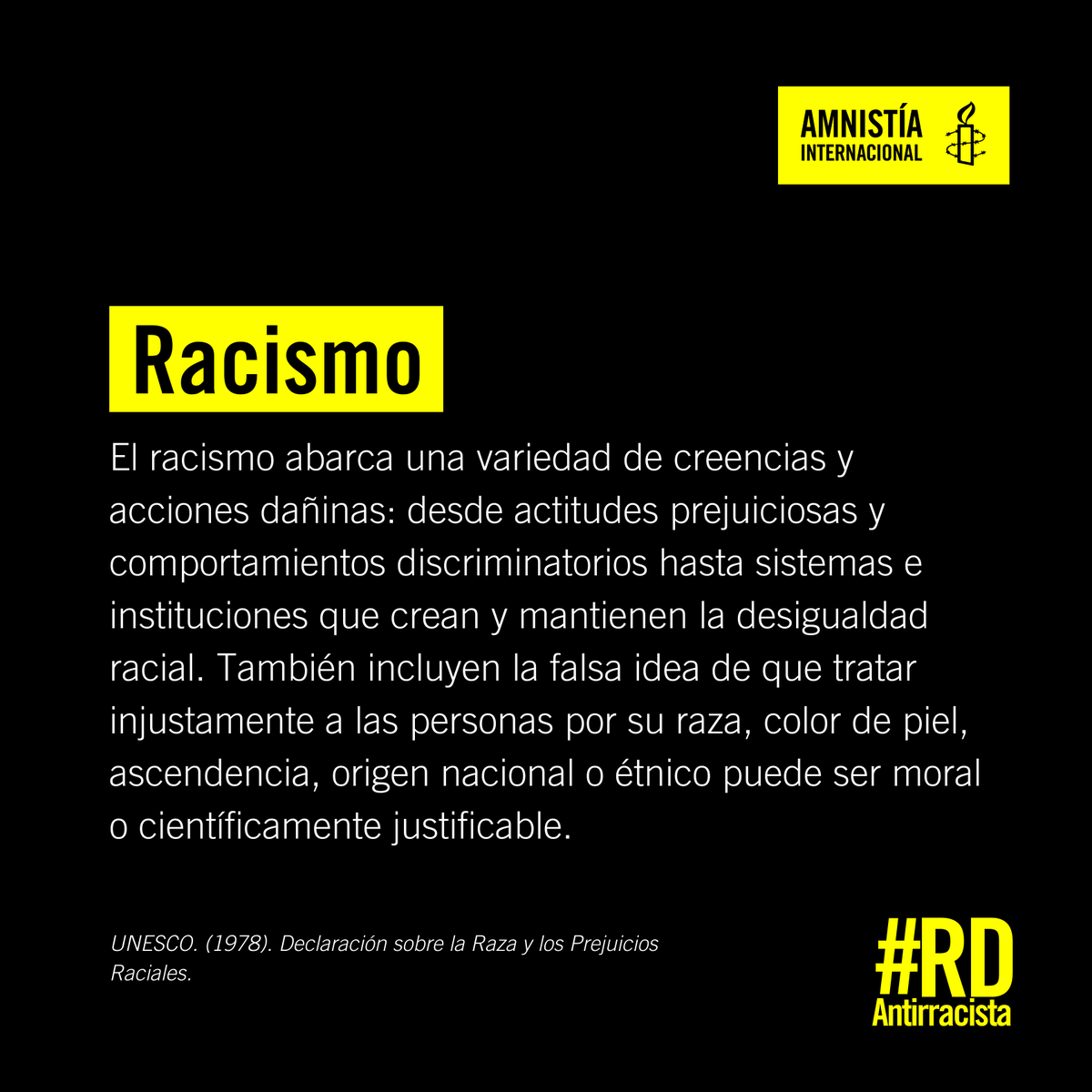 No basta con no ser racista, es momento de ser activamente antirracistas.

Comparte por una #RDAntirracista