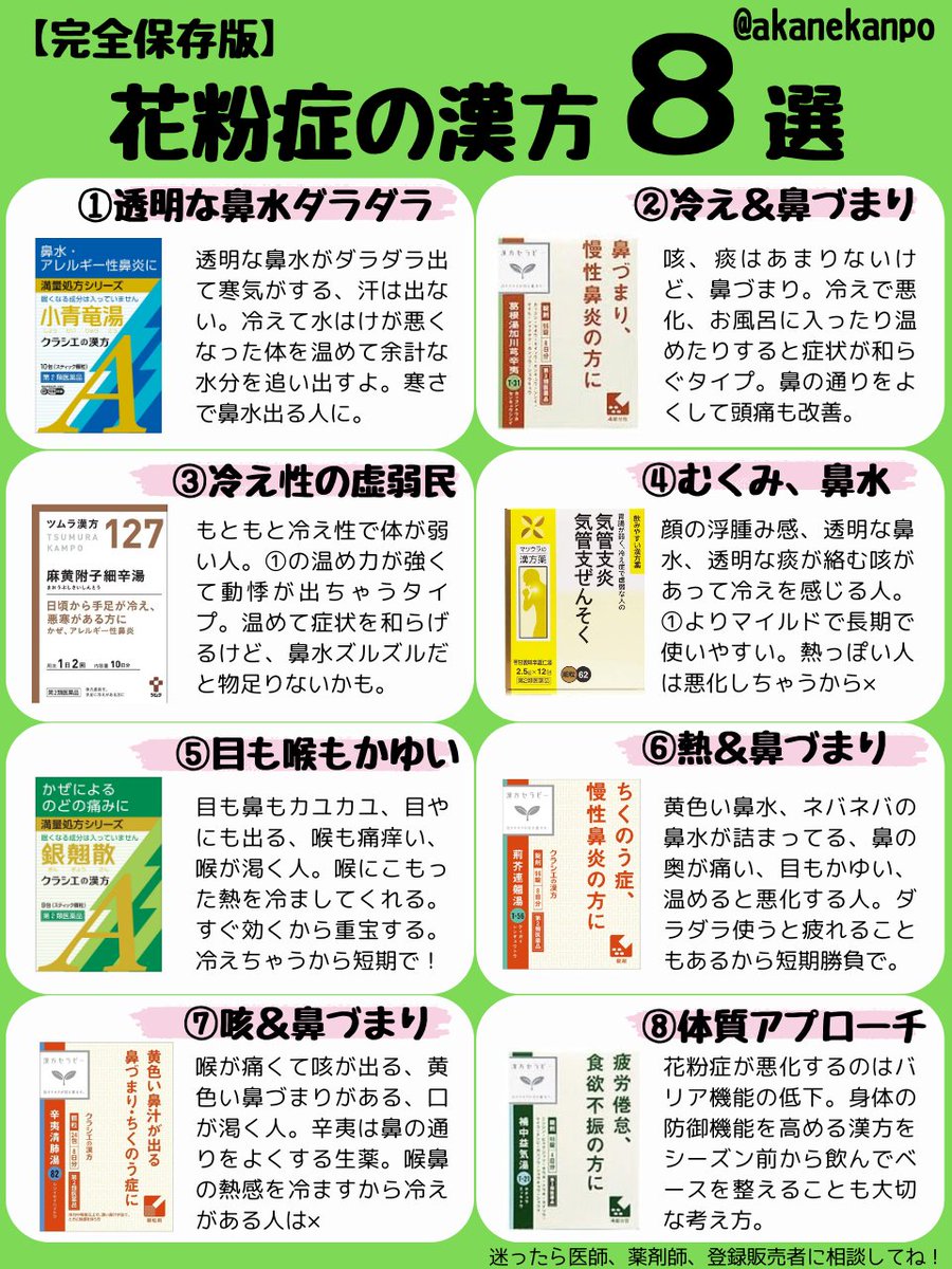 断言します。その花粉症、間違った漢方を使えば悪化します。
鼻水ズルズル、目カユカユ、眠くなる薬はイヤって皆さまへ。

ドラストで買える花粉症の漢方を元ドラスト店員の漢方オタクがガチ解説しました✨