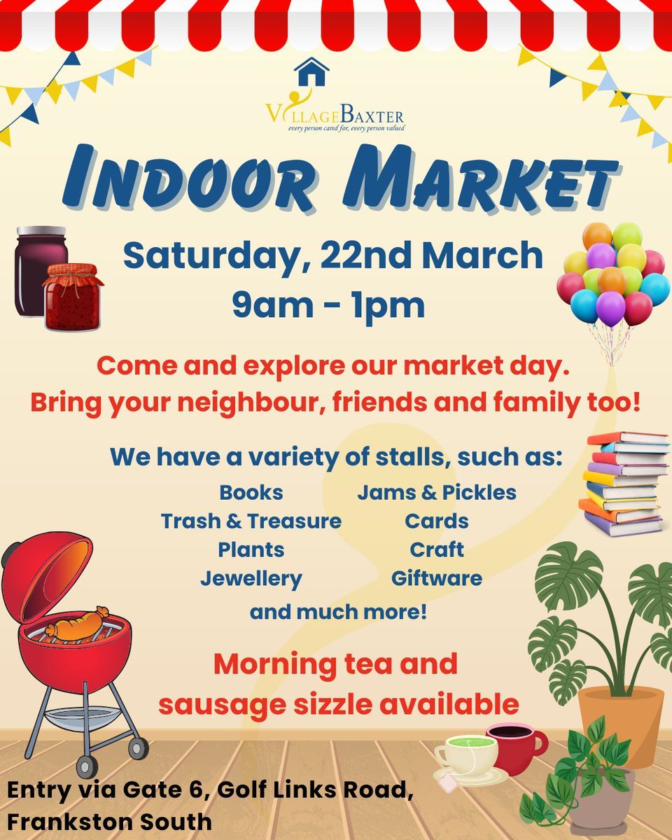 REMINDER: Indoor Market TODAY!
Saturday, 22nd March, Clarke Centre (Gate 6).