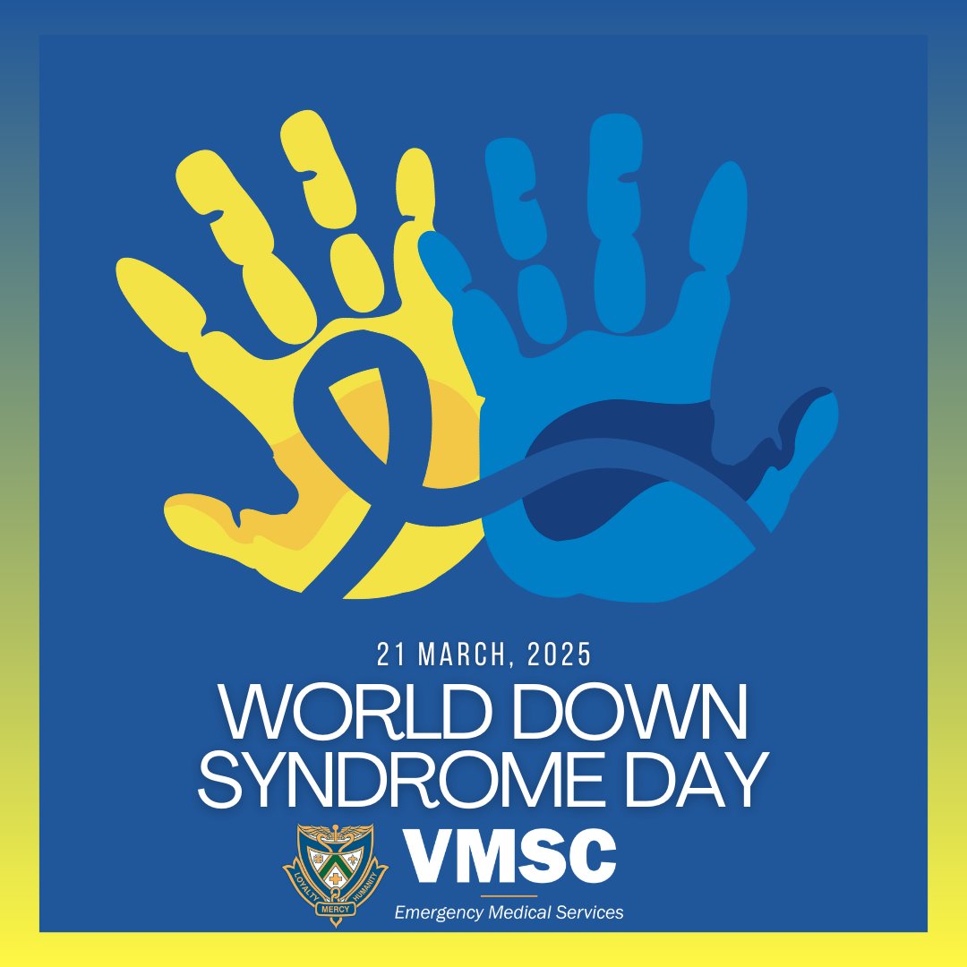 Today, we join communities everywhere in raising awareness and promoting inclusion for individuals with Down syndrome. At VMSC EMS, we celebrate their strength, resilience, and contributions to our communities.💙💛

#WorldDownSyndromeDay #VMSCEMS