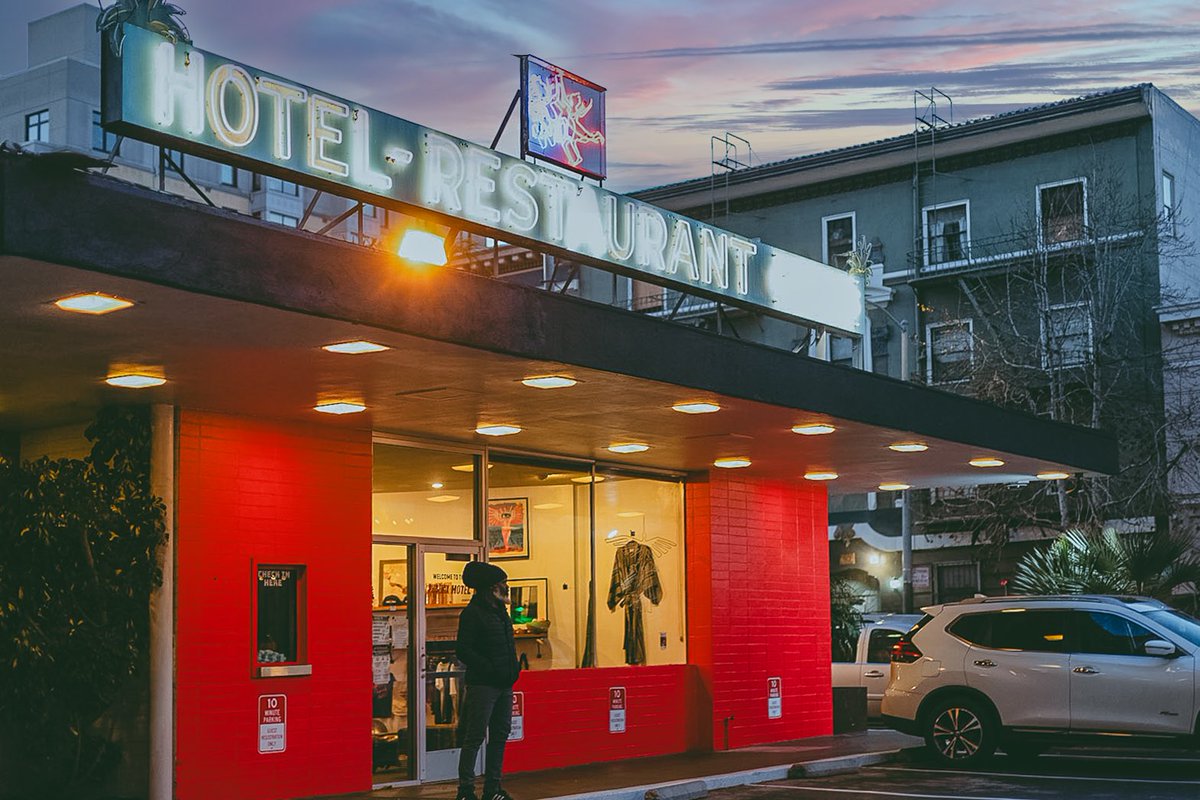 CHAMBERSsf's tweet photo. The Tenderloin: a little rough, a little legendary, always full of stories. Music spills into the streets, unexpected is just part of the deal, and the city’s energy is at full volume. Chambers is in the mix, tucked inside the Phoenix Hotel, with a solid escape when you need it. https://t.co/bpfy1RDXOt