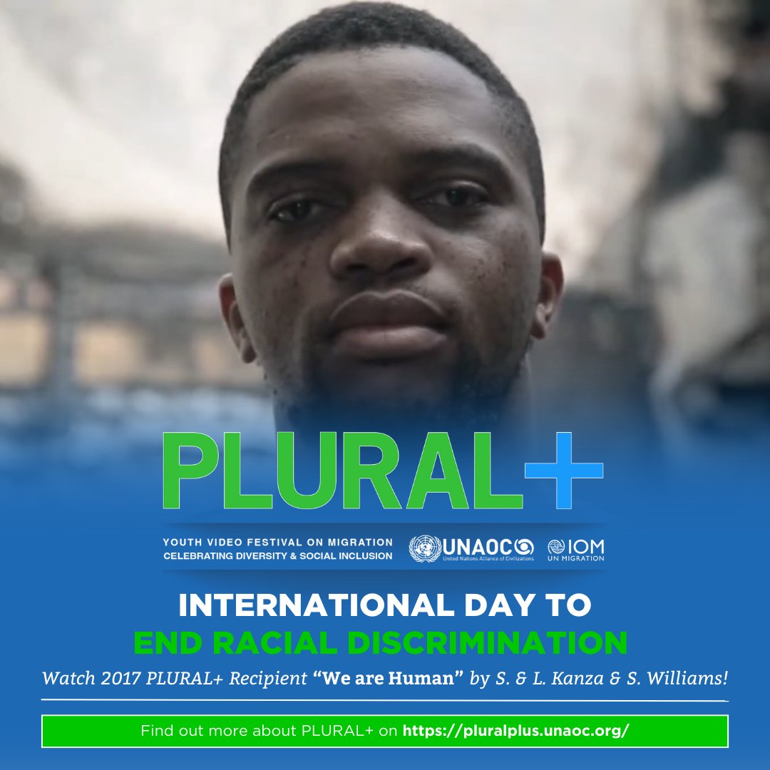 PLURAL+ Youth Video Festival (@pluralplus) on Twitter photo 🤝 To celebrate the International Day to #EndRacialDiscrimination, watch “We are Human” by S. & L. Kanza, & S. Williams from 🇿🇦. This #shortfilm received the 2017 PLURAL+ 2017 <a href="/iamamigrant/">i am a migrant</a> Recognition! Let’s stand for a world of equality & respect!
🔗pluralplus.unaoc.org/18-25-age-cate… 🤝 To celebrate the International Day to #EndRacialDiscrimination, watch “We are Human” by S. & L. Kanza, & S. Williams from 🇿🇦. This #shortfilm received the 2017 PLURAL+ 2017 <a href="/iamamigrant/">i am a migrant</a> Recognition! Let’s stand for a world of equality & respect!
🔗pluralplus.unaoc.org/18-25-age-cate…