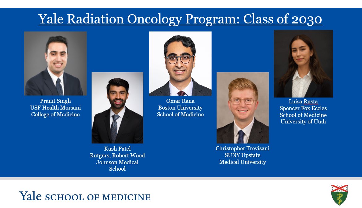 Yale Radiation Oncology Residency (@yaleradonc) on Twitter photo It’s a match! 📣We’re excited to announce our newest batch of residents at #YaleRadOnc
Congratulations to the amazing Class of 2030 — we’re looking forward to working with each of you to advance cancer care in our communities and around the globe. #Match2025 #RadOnc <a href="/YaleCancer/">Yale Cancer Center</a> It’s a match! 📣We’re excited to announce our newest batch of residents at #YaleRadOnc
Congratulations to the amazing Class of 2030 — we’re looking forward to working with each of you to advance cancer care in our communities and around the globe. #Match2025 #RadOnc <a href="/YaleCancer/">Yale Cancer Center</a>