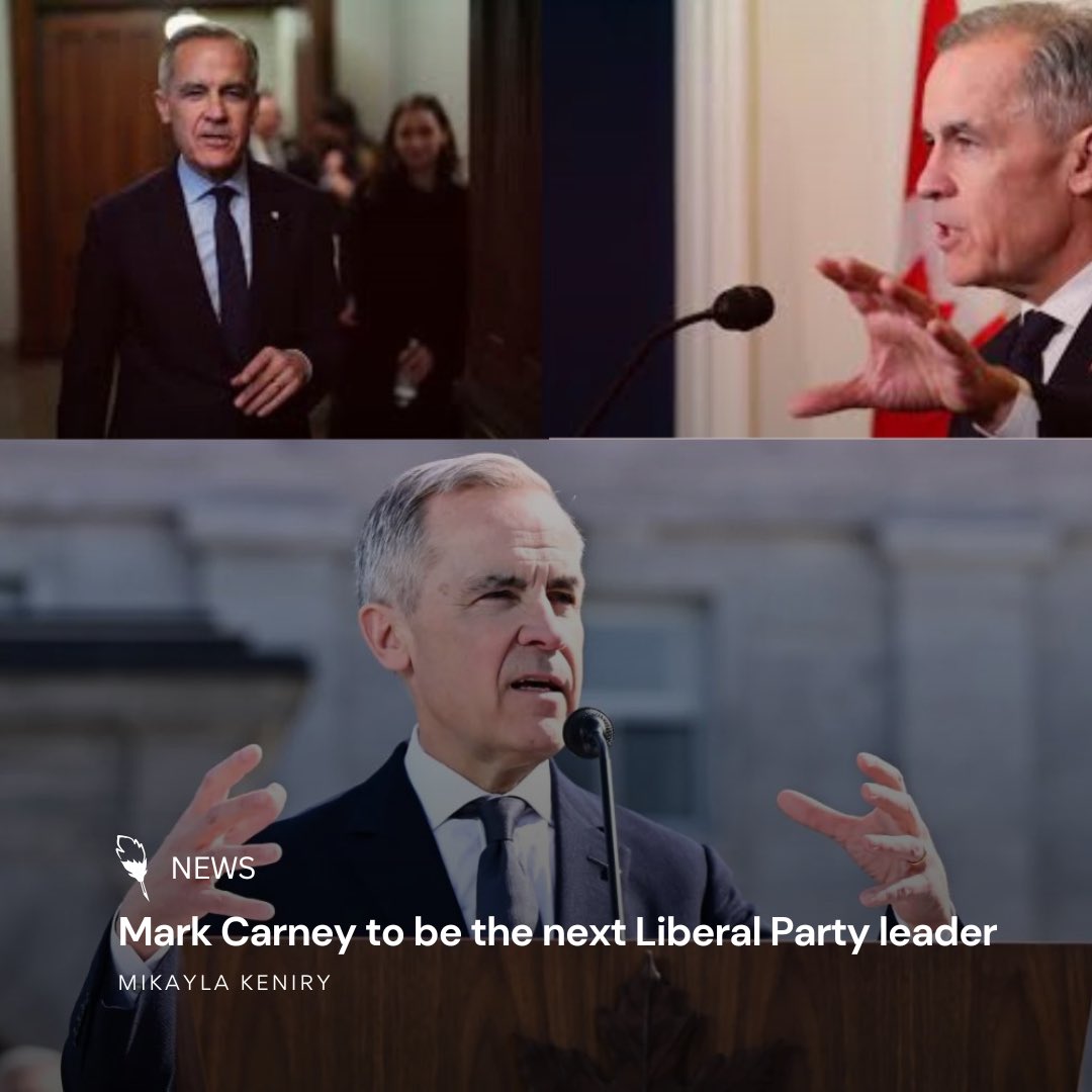 Canadian economist Mark Carney has been chosen to succeed Justin Trudeau as leader of the Liberal party and prime minister of Canada. Read more here: brockpress.com/mark-carney-to…