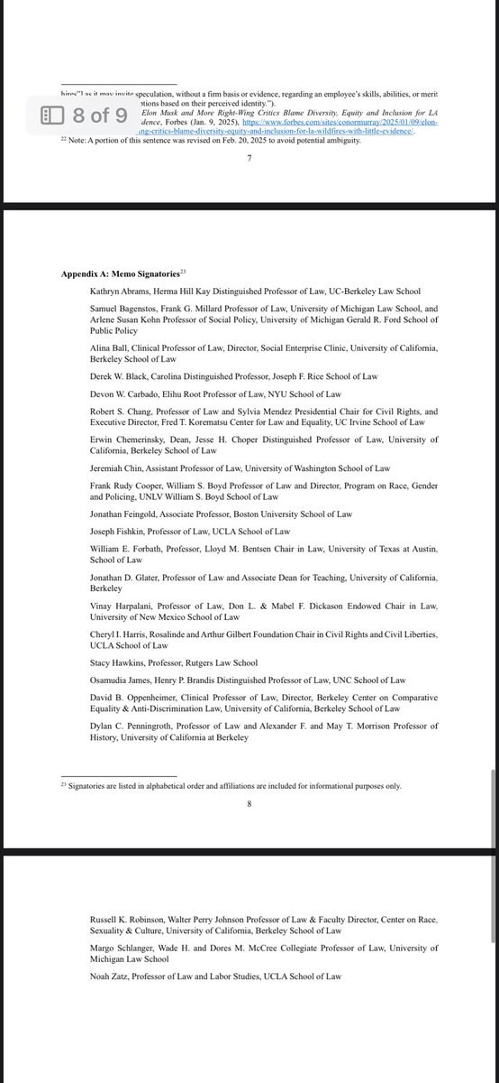 AliReporting's tweet photo. Here are the authors of the letter [the signatories].

I think this is useful for many people who don’t know whether or not an EO can or can’t happen. Thank you @sbagen @mjschlanger @NoahZatz and the other contributors.

[2/2]

#UniversityPolicy #EdLaw https://t.co/aDcrzvWQot