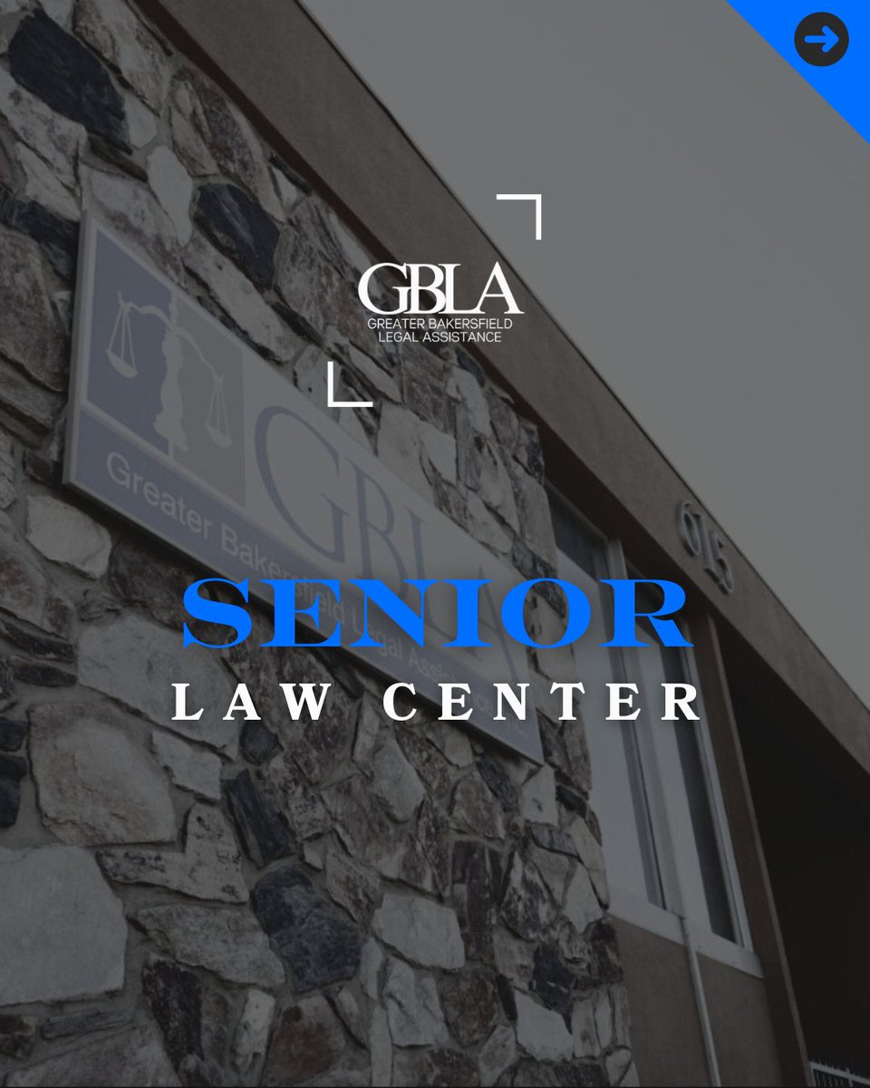 GblaInc's tweet photo. If you're a senior, or know a senior who needs help with evictions, domestic violence, social security, or debt collection, call GBLA at (661) 325-5943 
or visit us at 615 California Ave, Bakersfield, CA 93304

You can also visit https://t.co/DePau8WjLc to see the other services we provide.