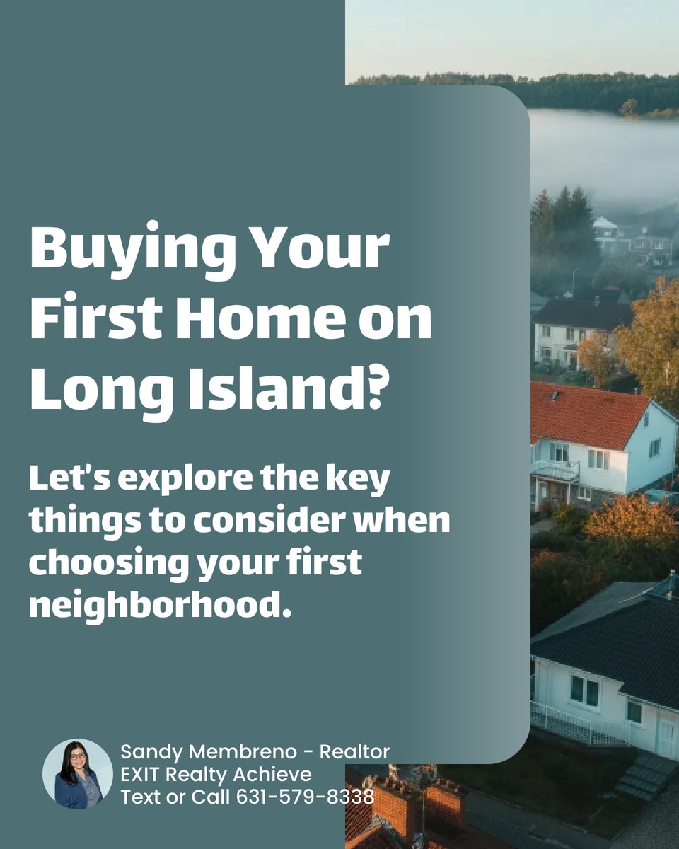 SandyMembreno's tweet photo. Buying your first home on Long Island? 🏠 Start by asking: What's the commute like? School districts matter? Community vibes? Let’s make sure your first step is in the right neighborhood. What's your top priority? Comment below! #FirstHomeJourney https://t.co/rHmbeqtZzv