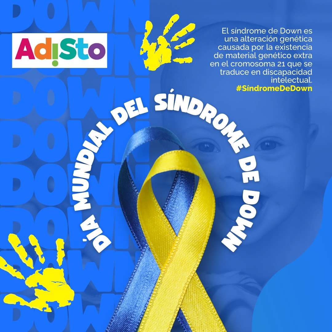 adistotorrent's tweet photo. Día Internacional del Síndrome de Down
Es día para reivindicar el derecho de estas personas a diseñar y desarrollar sus propios proyectos de vida, para luchar contra los prejuicios y para trabajar por la inclusión.
#SíndromedeDown #diainternaconalsindromededown
#SomosAdisto 🌈 https://t.co/gmsrNzCrbQ