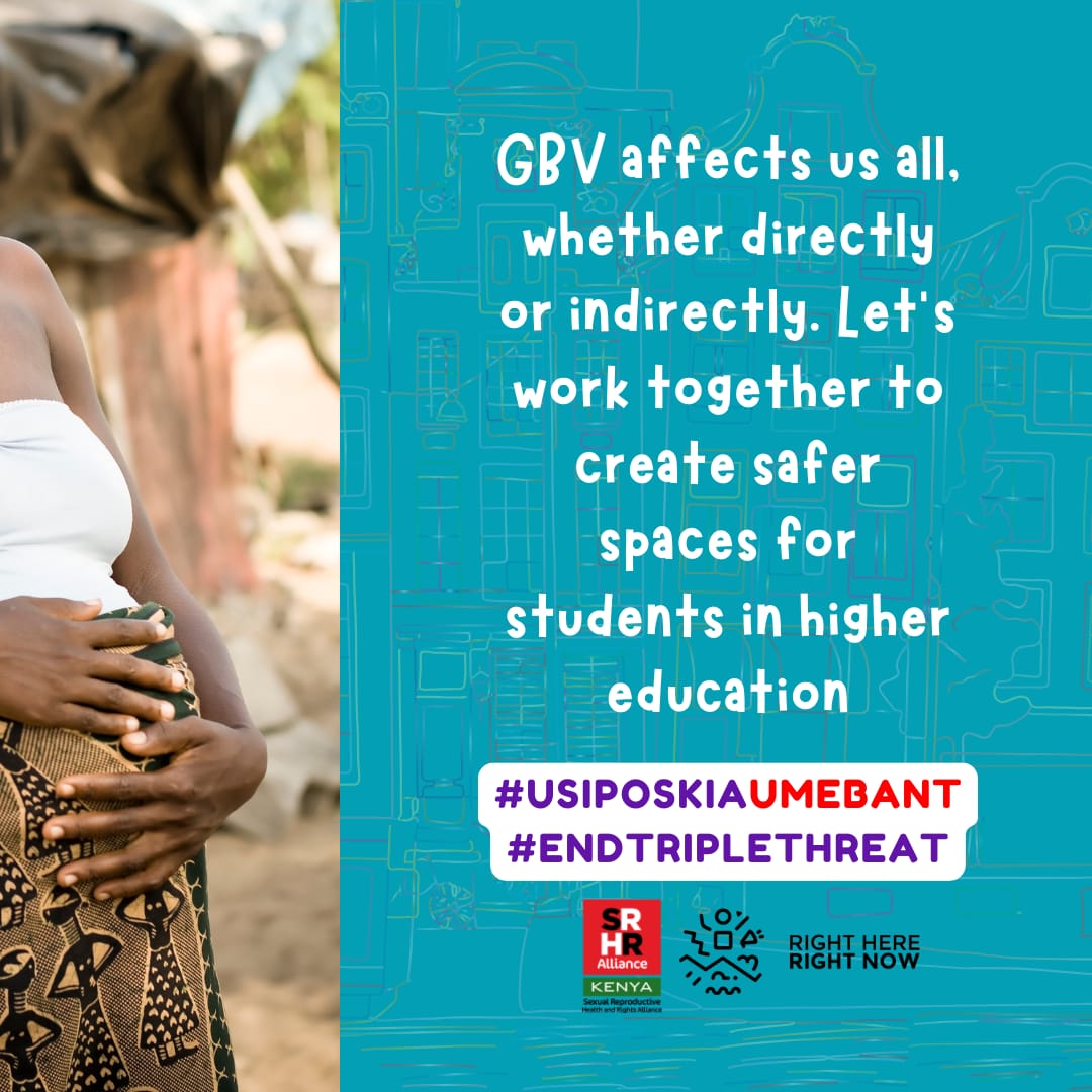 Let's end gender based violence and advocate for positive masculinity, creating a safer space where young people are safe from any for of violence.

#usiposkiaumebant 
#EndTrippleThreat 

<a href="/KenyaSRHR/">Kenya SRHR Alliance</a> 
<a href="/RHRNKenya/">Right here Right now Ke</a>