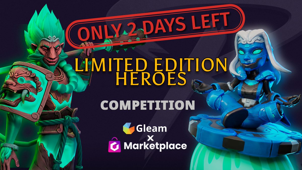 Only 2 days left!

The Elemental Raiders Gleam tournament is closing soon, with a prize pool worth over $3,600.

Win one of the exclusive Limited Edition Collectibles, already trading between $270 and $330 and climbing.

🎟️ Enter now: gleam.io/0xZ4F/elementa…