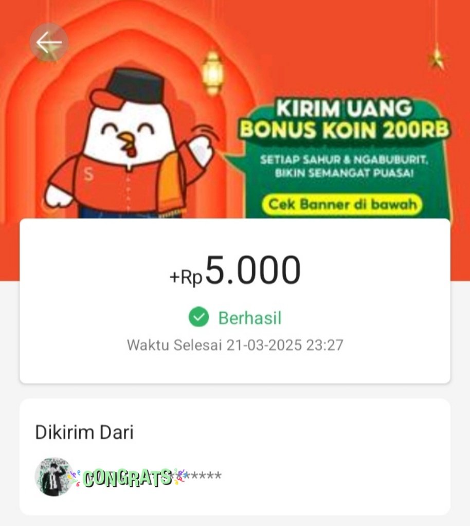 Saldonya udah masuk, terima kasih kak <a href="/pwettyvales/">⋆｡˚୨ cel ୧˚｡⋆ | OPEN GESTUN PAYLATER</a> untuk hadiahnya, semoga sehat terus dan rejekinya selalu lancar, aamiin 😍