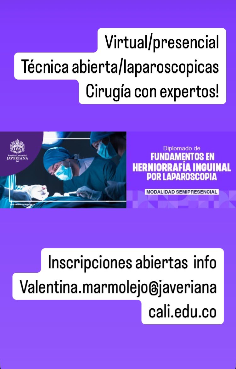 Eres cirujano o residente de cirugía y deseas ampliar tus conocimientos en herniorrafia inguinal  técnica abierta laparoscopica, aprender los trucos quirúrgicos de los expertos y hacerlo en modalidad virtual presencial! Este diplomado es para ti