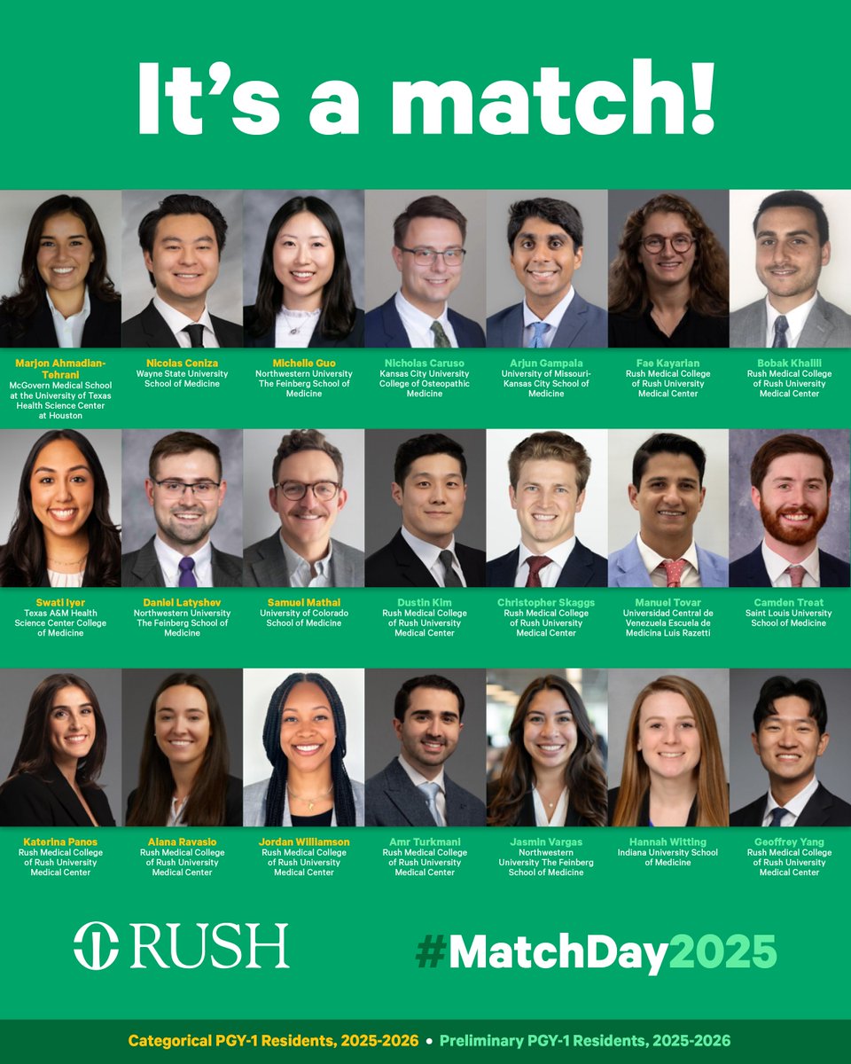Rush Department of Surgery (@rushsurgery) on Twitter photo We’re proud to welcome our newest general surgery residents to the <a href="/RushSurgery/">Rush Department of Surgery</a> family. #MatchDay #MatchDay2025 We’re proud to welcome our newest general surgery residents to the <a href="/RushSurgery/">Rush Department of Surgery</a> family. #MatchDay #MatchDay2025