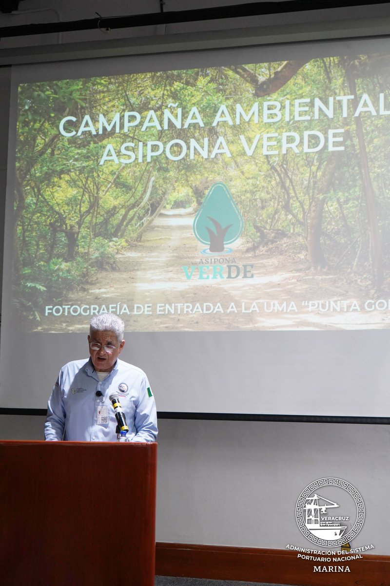 ASIPONAVER's tweet photo. #Entérate el Almirante Abraham Caballero, Director General, encabezó el evento de nuestra campaña ambiental #ASIPONAVERDE denominado “Plática del resolutivo ambiental”, con el objetivo de difundir las acciones de sustentabilidad que lleva a cabo la Entidad.🌱🍃 https://t.co/r2SGhzm64h