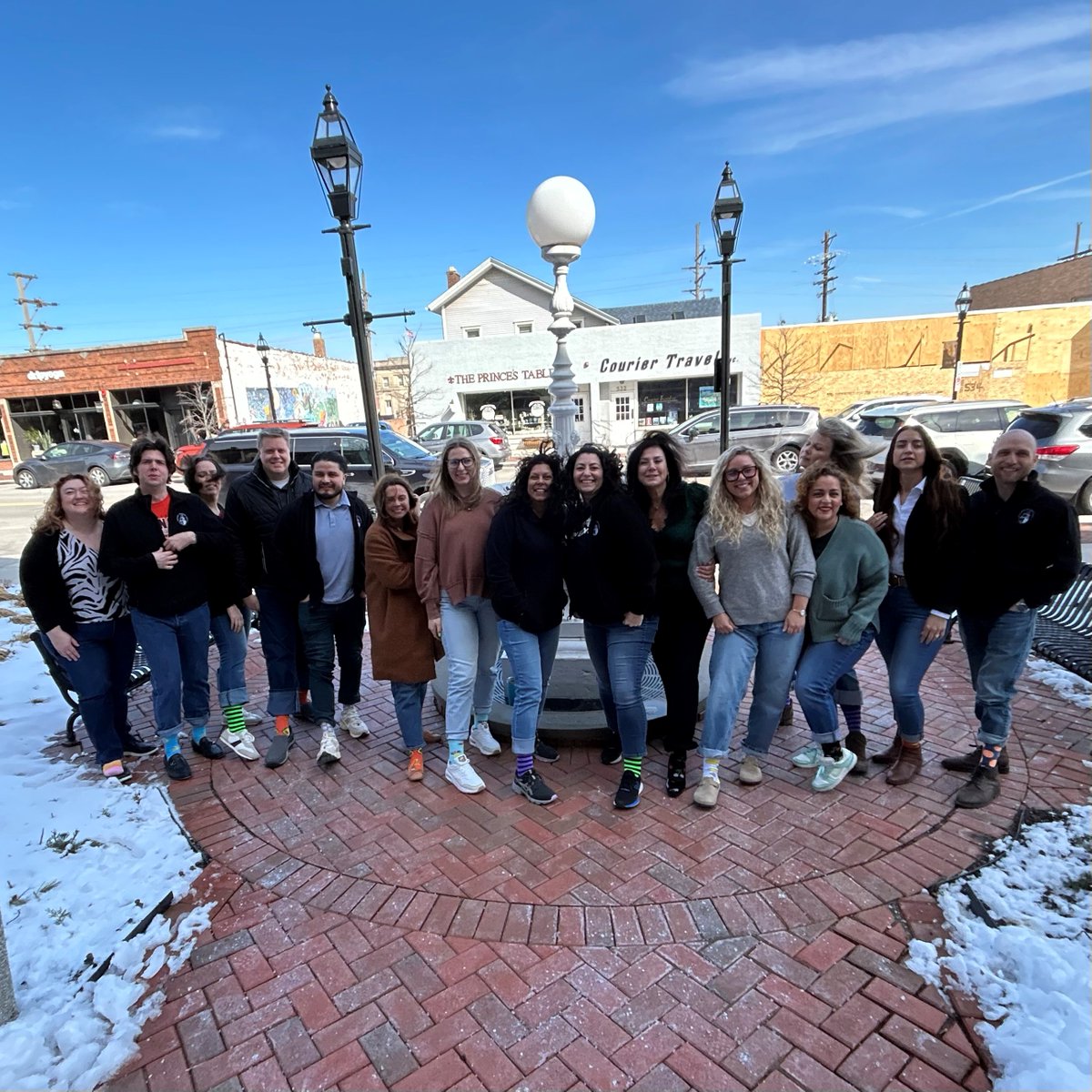 Every year on March 21, people all around the world come together to celebrate World Down Syndrome Day by wearing brightly colored, mismatched socks. So our staff members braved the cold and wind to snap a (very) quick photo of support. #rockyoursocks