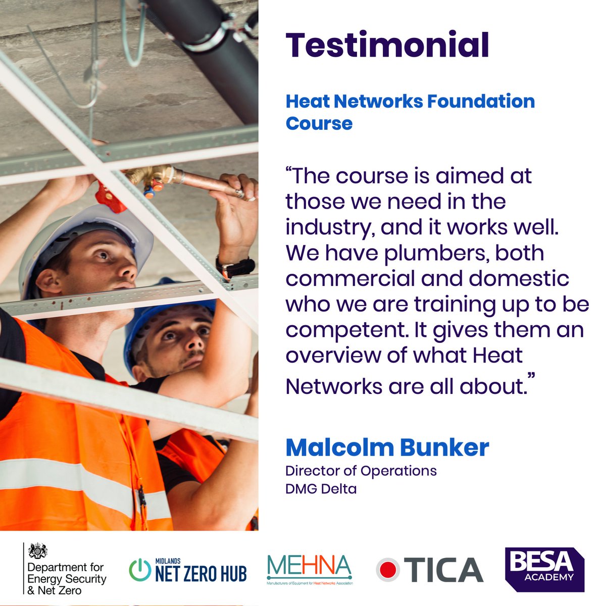 ⌛10 DAYS TO GO⌛

There are just 10 days remaining to take advantage of BESA Academy's fully funded Heat Networks Foundation Course.

This is your opportunity to upskill, free of charge. Secure your place before it is too late.

Registration link below.

#HeatNetworks #Upskill