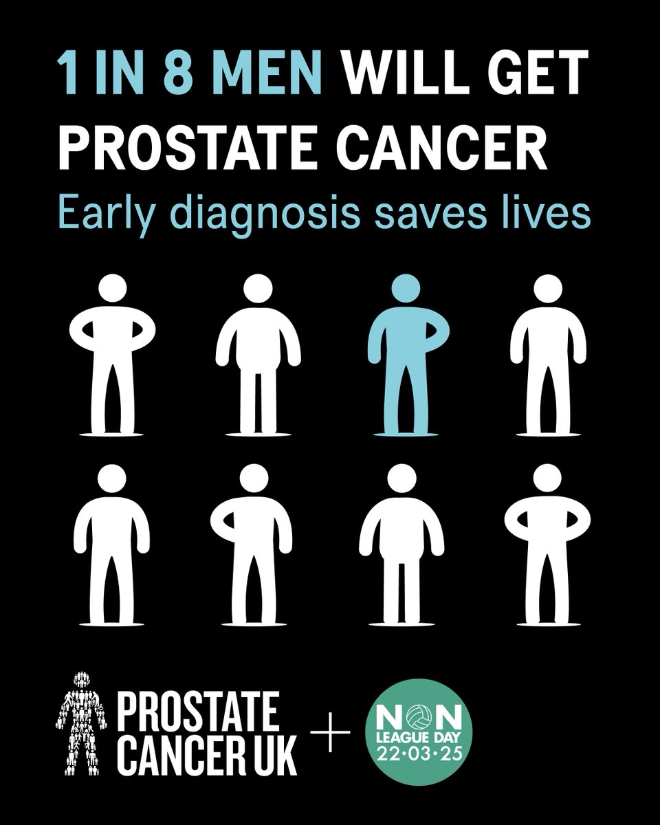 This Non-League Day is brought to you by Prostate Cancer UK - a charity making a real difference in the fight against the most common cancer in men. 

One in eight men will be diagnosed with prostate cancer in their lifetime so get yourself checked out chaps ✊

#BTFC 🔹