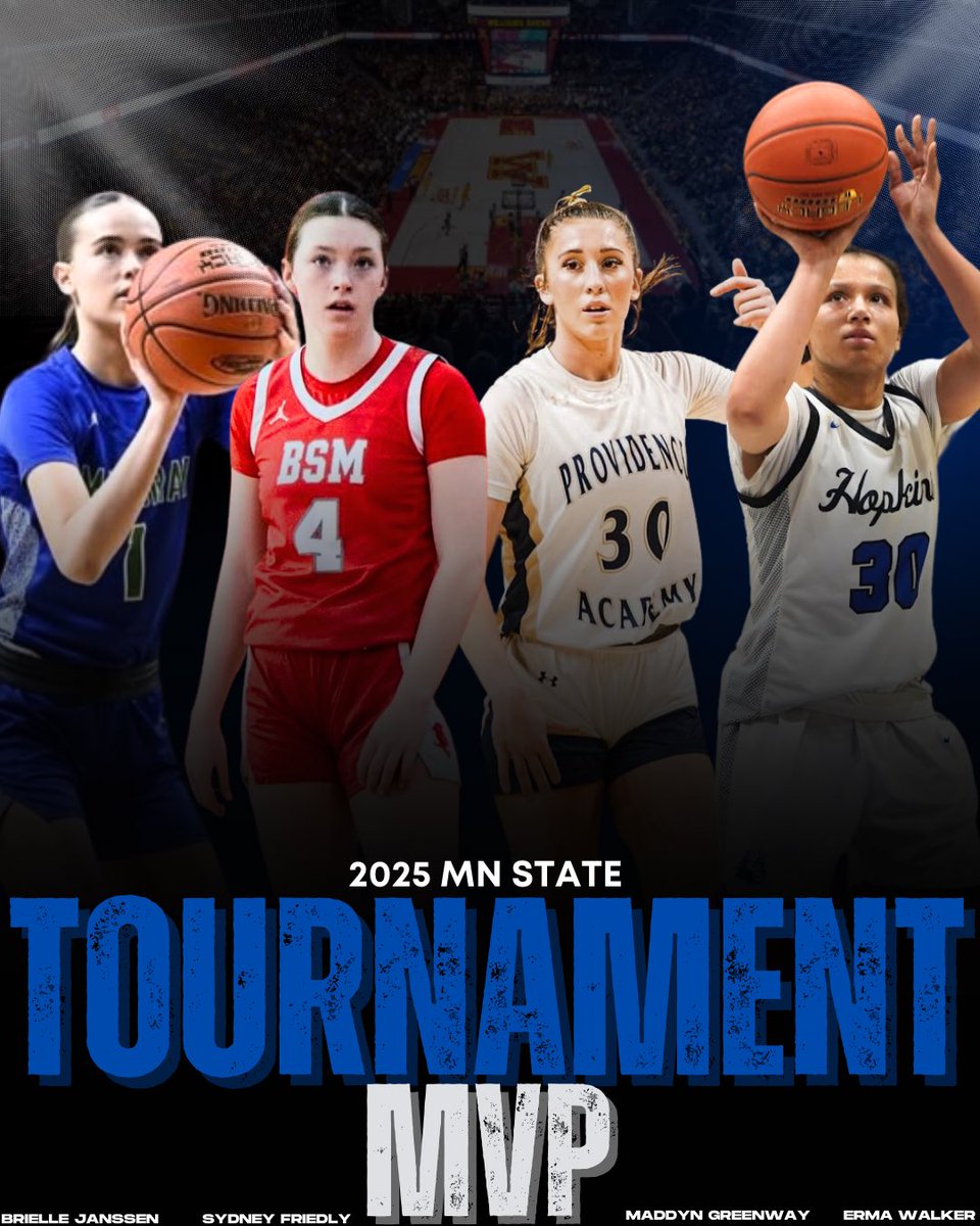EricJrAllStar (@ericjrallstar) on Twitter photo One Final shoutout and congrats to the four MN State Tournament MVPS! π€©
A- <a href="/brielle_jans/">Brielle Janssen</a> <a href="/MaccrayAthletic/">MACCRAY Athletics</a>
AA- <a href="/maddyngreenway/">maddyn greenway</a> <a href="/PA_GirlsHoops/">Providence GirlsHoop</a>
AAA- Sydney Friedly <a href="/BSMGirlsHoops/">BSMGirlsHoops</a>
AAAA- <a href="/ErmaOWalker30_1/">Erma Walker</a> <a href="/HopkinGBB/">HopkinsGBB</a> One Final shoutout and congrats to the four MN State Tournament MVPS! π€©
A- <a href="/brielle_jans/">Brielle Janssen</a> <a href="/MaccrayAthletic/">MACCRAY Athletics</a>
AA- <a href="/maddyngreenway/">maddyn greenway</a> <a href="/PA_GirlsHoops/">Providence GirlsHoop</a>
AAA- Sydney Friedly <a href="/BSMGirlsHoops/">BSMGirlsHoops</a>
AAAA- <a href="/ErmaOWalker30_1/">Erma Walker</a> <a href="/HopkinGBB/">HopkinsGBB</a>