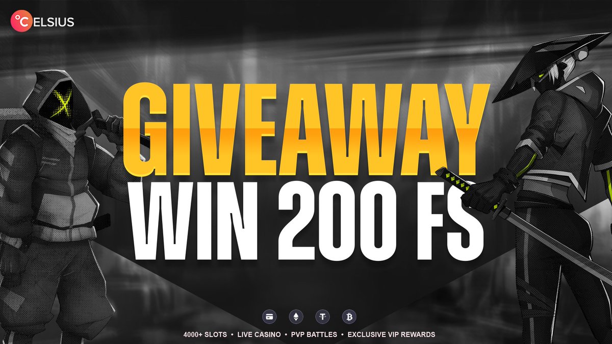 celsiuscasino's tweet photo. 🤗Giveaway - Win 200 FS  🎰
(50 FS x 4 users)

Conditions:
✅Follow us
❤️Like &amp; Retweet this tweet
✍️Leave a comment with your Celsius username

Play with Celsius https://t.co/xUk6M7B2LS
Good Luck! https://t.co/TMAXBTLlXR