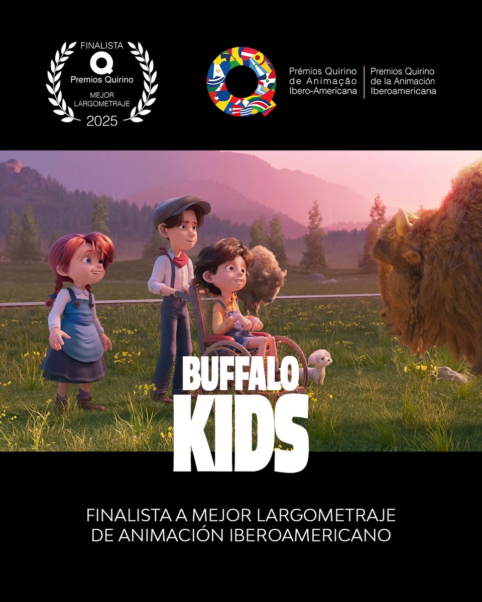 #BuffaloKids Finalista a Mejor Largometraje de Animación Iberoamericano en los <a href="/PremiosQuirino/">Premios Quirino</a>  2025.
.
Dirigida por @solisgarciapedro y <a href="/juanjesusgalo/">Juan Jesús García</a>.

Producida por <a href="/atresmediacine/">Atresmedia Cine</a>, <a href="/4catspictures/">4 Cats Pictures</a>, #LittleBigBoy, #AnanguGrup, #MogamboEntertainment (España)

#4CatsPictures