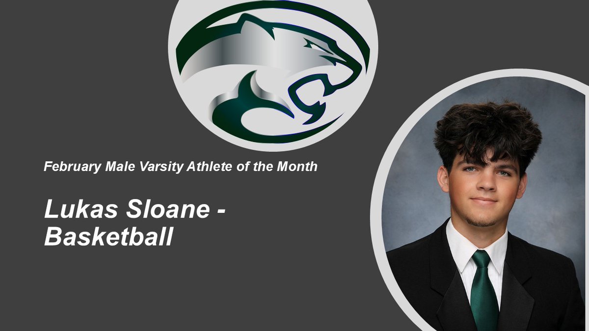 Congratulations to our February Male Varsity Athlete of the Month: Lukas Sloane of Basketball! #CougarPride #CNHSSports