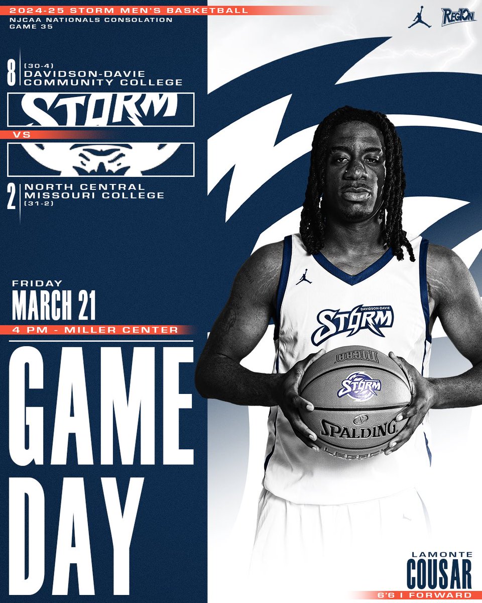 DDCCStormMBB's tweet image. There’s work left to be done in Danville. Tune in today at 4pm as the Storm compete in the bracket for a potential 5th place finish in the national tournament.
#njcaa #juco #bball #danville