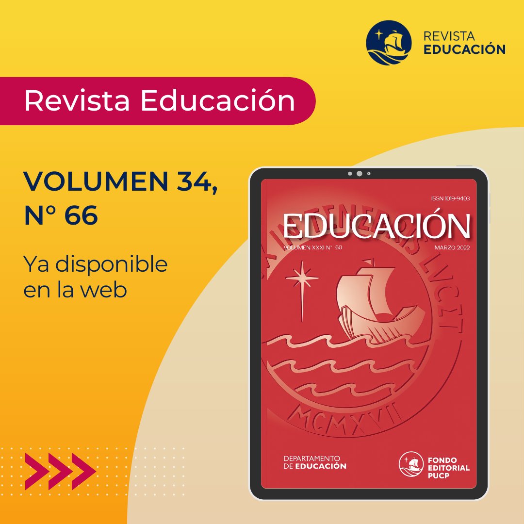 RevEducaPUCP's tweet photo. #NuevoNúmero | 📌 Anunciamos con mucho agrado que ya está disponible en la web el número 66, vol. 34 (2025) de la Revista Educación .
Agradecemos y felicitamos a los autores, editores invitados y evaluadores de esta edición.
https://t.co/MtDFGxT10w https://t.co/phEClEjE2q