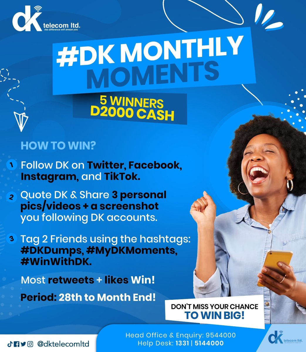 DKtelecomLtd's tweet photo. ๐ฅณ๐ฅณ๐ฅณ๐ฅณ Itโs Finally Here ๐ค๐ค๐ค๐ค
Getting Paid for What You Already DoโEffortlessly!
Youโve done Monthly Dumps before, but this time, thereโs money on the table!
๐ฐ Cash out every monthโno extra effort, just extra cash! ๐ฐ
Follow the rules, play smart, and letโs turn your moments into CASHY FUN! ๐
#DKDumps #MyDKMoments #WinWithDK