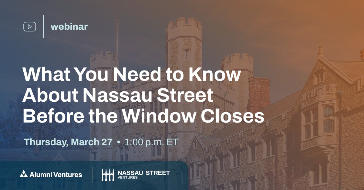 Join Partner Yev Gelfand for an inside look at Nassau Street Ventures—its portfolio, high-potential startups, and strategy for navigating today’s evolving venture landscape. Register now before the final investment window closes: av-funds.com/41PC0EV.